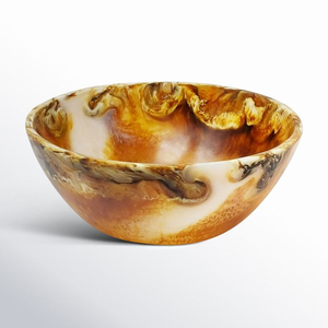 Bol à fruits en résine écologique fait main, finition artistique brillante, design moderne élégant et poli, résistant à la chaleur, passe au lave-vaisselle - Product Image 1