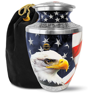 Handmade Metal Keepsake Urn for <b>Ashes</b> Decorative Brass Funeral Urn with Floral Pattern Premium Metal Cremation <b>Ashes</b> Container - Product Image 1