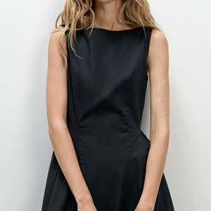 Vestido de Verano Casual para Mujer, Corte Regular, Transpirable, para Vacaciones en la Playa, Estilo Elegante, Vintage, Sin Mangas, Maxi, Línea A, Algodón, Color Sólido - Product Image 4