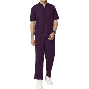 Adjustable Men's Customized Hospital <b>Scrub</b> Uniforms with Knitted Fabric Breathable Comfort Stand Collar - Product Image 2