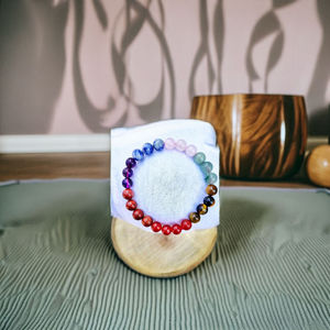 ผู้ส่งออกจากอินเดีย กำไลข้อมือลูกปัดคริสตัลเจ็ดจักระแท้ สำหรับการจัดเรียงจักระ การบำบัด และการฝึกสติ ด้วยราคาประหยัด - Product Image 4