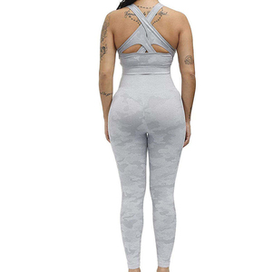 Conjunto Deportivo de 2 Piezas de Spandex/Nylon Más Vendido, Cintura Alta con Cierre de Encaje, Conjuntos de Yoga para Niñas y Adultas, Ropa Deportiva Activa para Gimnasio y Fitness - Product Image 4