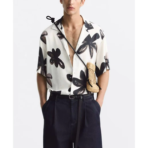 Chemise hawaïenne vintage à fleurs pour homme, manches courtes, boutonnée, respirante, décontractée et élégante, printemps - Product Image 4