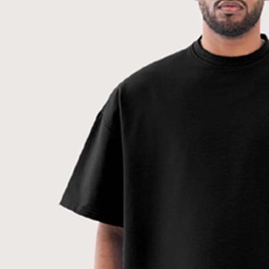 T-shirt en coton 100% pour homme de marque de luxe, coupe oversize, personnalisé, style hip-hop, avec logo brodé, tissu tricoté - Product Image 2