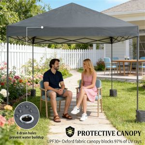 Gazebo Pop-Up Grigio Scuro, Tenda Portatile Facile da Usare - Product Image 2