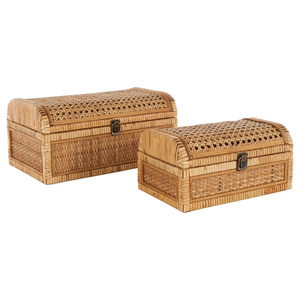 High Quality Rattan Storage Box with Lid Wicker Organizer Decorative Box for Coffee <b>Table</b> Shelf Display Storage OEM ODM - Product Image 1