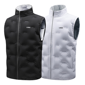 Gilet d'hiver chaud en coton pour homme avec logo personnalisé OEM, gilet matelassé décontracté imperméable, veste gilet unie personnalisée pour homme - Product Image 1