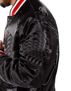 แจ็กเก็ตผ้าซาตินพิมพ์ลายสำหรับผู้ชายแจ็คเก็ตผ้าซาตินตัวอักษร - Product Image 3