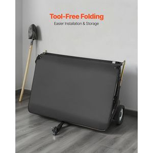 Balayeuse de pelouse à remorquer de 48 pouces, capacité de 26 pieds cubes Chariot de ramassage de feuilles et d'herbe Ft. Hopper avec fonction de vidage - Product Image 5
