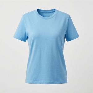 T-shirt personnalisé en coton 100% pour femme, coupe oversize à épaules tombantes, col montant étendu, t-shirt de haute qualité - Product Image 1