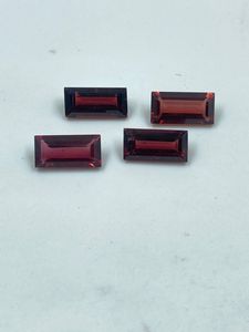 Granate rojo natural de alta calidad, corte rectangular, color rojo intenso, 7,49 quilates, 5x10 mm, 4 piezas para la fabricación de joyas - Product Image 4
