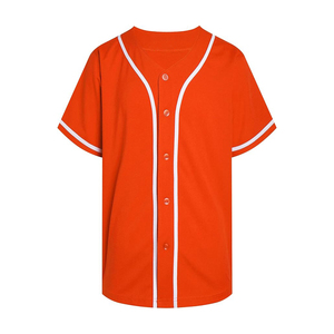 Vibrant Orange Blank <b>Baseball</b> Jersey Custom Team Sportswear Button Down Uniform Wholesale Price - Product Image 1