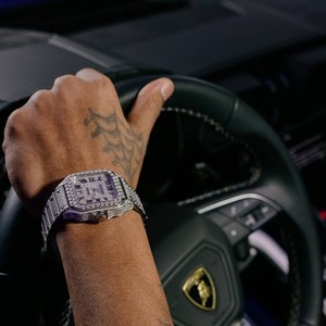 Premium Quality Luxury <b>Watch</b> Comes With Square Roman Dial Iced Out Moissanite Diamond <b>Watch</b> With Stainless Steel Metal <b>Case</b> - Product Image 3