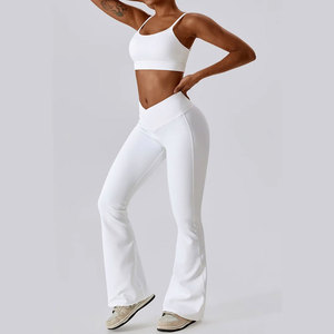 Women <b>Flare</b> Yoga Pants Custom High Waist Activewear <b>Leggings</b> Wholesale OEM ODM Manufacturer Supplier Factory - Product Image 6