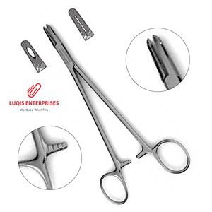 Porte-aiguille Metzenbaum à une mâchoire fenêtrée et une mâchoire à rainures opposées, instrument chirurgical en acier inoxydable, outil réutilisable - Product Image 1