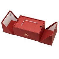 Boîte d'emballage en carton de luxe haut de gamme avec logo personnalisé imprimé, fermeture à rabat magnétique à double porte