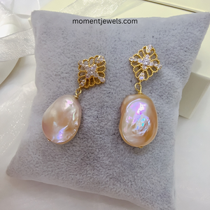 Pendientes de Perlas de Agua Dulce, Estilo Simple, Perlas Genuinas, Elegantes, para Uso Diario, Joyería de Perlas para Mujer - Product Image 1