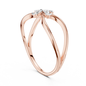 Bague en or rose 18 carats plaqué rhodium avec diamant de laboratoire taille brillant CELESTIAL KNOT, idéale pour fiançailles, mariage, fête, Saint-Valentin et usage quotidien - Product Image 3