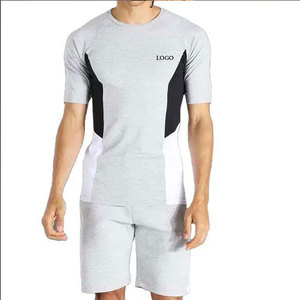 ชุดลำลองฤดูร้อนสองชิ้นสำหรับผู้ชาย Econex Sports ลายพิมพ์ตัวอักษร เสื้อและกางเกงขาสั้น ผ้าฝ้ายผสมเนื้อนุ่ม ระบายอากาศได้ดี ป้องกันรอยยับ - Product Image 1
