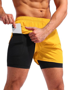 Latest Design Customized Hot Sale Gym Shorts Workout Fitness Shorts Durable Double <b>Layered</b> Summer Shorts - Product Image 4