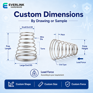 Ressorts de compression coniques médicaux personnalisés avec approvisionnement OEM stable et traçable pour systèmes de pompes à perfusion et à seringues - Product Image 3