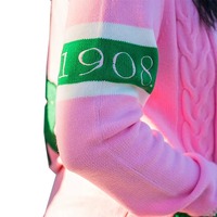 Ropa Griega Sorority con Bordado Frontal, Zeta Phi Beta, Azul Real Sólido, Cuello en V, Informal, Transpirable, Poliéster/Algodón, Otoño Invierno