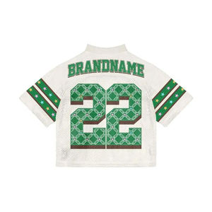 Camiseta de fútbol retro americana de alta calidad, con estampado por sublimación, de malla de lujo, transpirable y de ajuste holgado. - Product Image 6