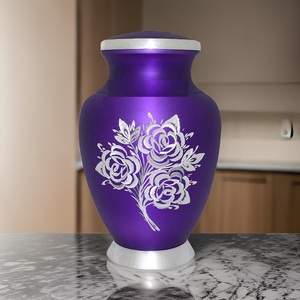 Urna Funeraria Moderna de Color Rosa Púrpura para Cenizas, Diseño Moderno, Estilo Adulto, Hecha a Mano, Urnas Metálicas Conmemorativas, Fabricante de Urnas - Product Image 2