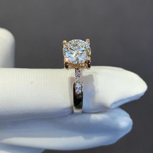 1.10ct Round Cut Lab Grown Diamond <b>Ring</b> With 14K Yellow Gold Two-Tone Engagement <b>Ring</b> for Women from <b>Indian</b> Supplier - Product Image 3