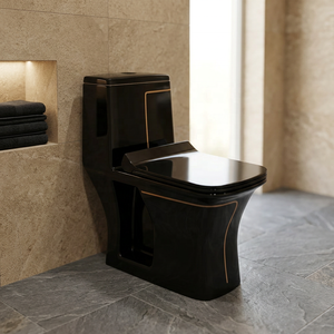 Luxury Blue Natural Printed One Piece WC Siphonic Ceramic Dual-Flush Floor Mounted Toilet for Artistic Bathroom and Outdoor Use - Product Image 3