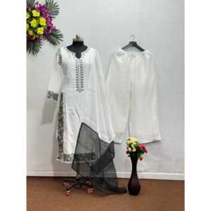 Conjunto de Top y Pantalones Plazzo con Dupatta Elegante para Fiesta para Mujer - Product Image 3