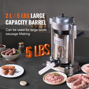 Insaccatrice Manuale per Uso Domestico 2 L/5 LBS in Acciaio Inossidabile, Macchina Verticale per Salsicce con Morsetto Tipo G e Barile per Alimenti - Product Image 2