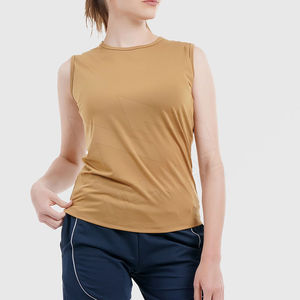 Camiseta sin mangas de alta calidad con cuello redondo para mujer, personalizada, de secado rápido, sin costuras, tejida, tallas grandes, OEM disponible - Product Image 1