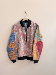 Wholesale Handmade Eco-Friendly <b>Vintage</b> Floral Pattern Cotton Kantha Quilted Traditional Boho Zipper <b>Bomber</b> <b>Jacket</b> - Product Image 1