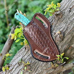 Couteau Bull Cutter au meilleur prix, style cowboy, lame fixe en acier Damas, pour la chasse et le camping, avec fourreau en résine et cuir, OEM/ODM, faibles MOQ, UA - Product Image 6