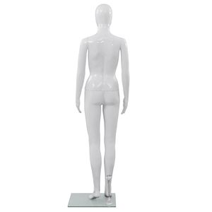 Manichino Femminile Bianco Lucido a Corpo Intero con Base in Vetro, 68,9 Pollici - Product Image 4