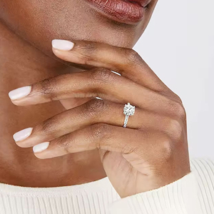 Anillo de compromiso y promesa de oro macizo de 14k con diamante cultivado en laboratorio para mujer, anillo solitario de diamante en oro amarillo de 14k - Product Image 3