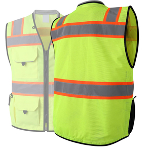 เสื้อกั๊กสะท้อนแสงสำหรับคนงานก่อสร้าง ดีไซน์ใหม่ รับทำโลโก้ ราคาถูก - Product Image 2