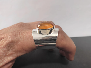 Bague ovale en ambre baltique véritable, argent sterling 925, bijoux faits à la main, fournisseur en gros - Product Image 6