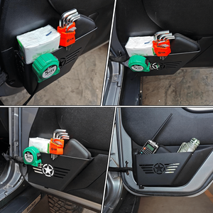 Organizer Laterale in Metallo con Logo a Cinque Stelle per Porta Posteriore, Tasche Portaoggetti per Jeep Wrangler JK JKU 4 Porte 2P 2007-2017 - Product Image 6