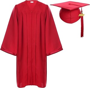 Ensemble Robe de Cérémonie, Toque et Pompon – Polyester Mat de Haute Qualité – Robe de Remise de Diplôme Classique avec Fermeture Éclair Facile à l'Avant - Product Image 1