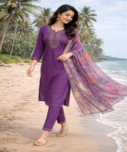 FANCY RAYON CHICKENKARI WORK ONLY <b>KURTI</b> MAROON - Product Image 3