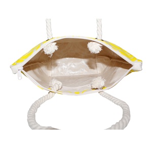 Sac de plage en toile de coton de haute qualité avec poignées en corde torsadée, logo personnalisé, vente en gros, sacs fourre-tout pour le shopping, cadeaux, emballage économique - Product Image 6