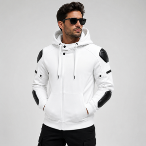 Hoodies de moto professionnels 100% coton, équipement de conduite sur route personnalisé, imperméable, coupe-vent et chaud pour les motards en hiver - Product Image 1