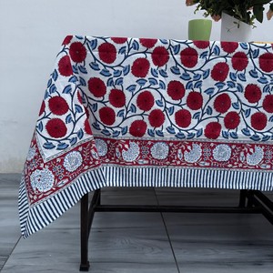 Unique Simple Floral Hand Block Printed Indian Cotton Eco-Friendly Durable <b>Table</b> <b>Cover</b> for <b>Table</b> Styling Jaipuri - Product Image 2