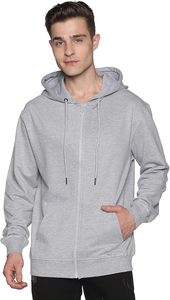 Sweat-shirt à capuche zippé décontracté pour homme en molleton de coton, veste à manches longues, confortable pour l'hiver, style urbain - Product Image 2