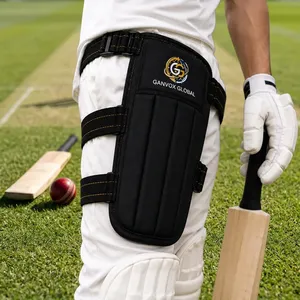 GANVOX GLOBAL Protège-cuisse de cricket réglable en néoprène léger, fabriqué en Inde, compact pour les joueurs, toutes saisons - Product Image 1