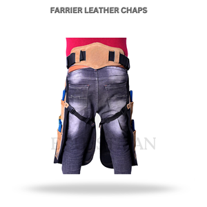 Professional Men's Genuine Leather Farrier <b>Chaps</b> with Tool Pockets and Split Leg Design for Horse Hoof Trimming - Product Image 2