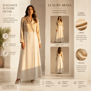 Vestido Abaya de Satén de Lujo para Mujer, Elegante y Modesto, Estilo Maxi |   Ropa Islámica de Manga Larga, Proveedor de Exportación OEM de la India, Moda Premium - Product Image 1