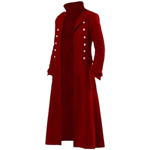 Wholesale Hot sale Premium Quality Medieval Stage Performance Costume Gothic Punk Jacket Medium Length British Punk <b>Trench</b> <b>Coat</b> - Product Image 2